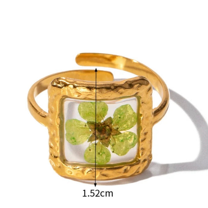 Gran Anillo de Flor en Marco Transparente