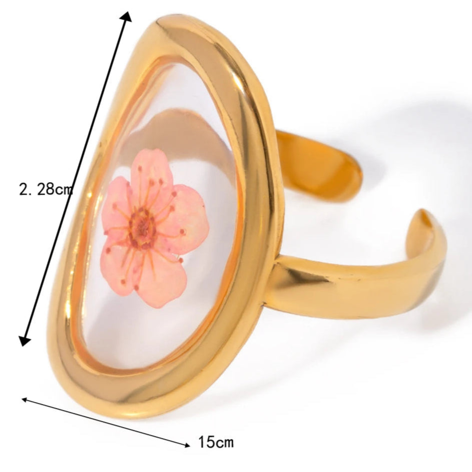 Gran Anillo de Flor en Marco Transparente