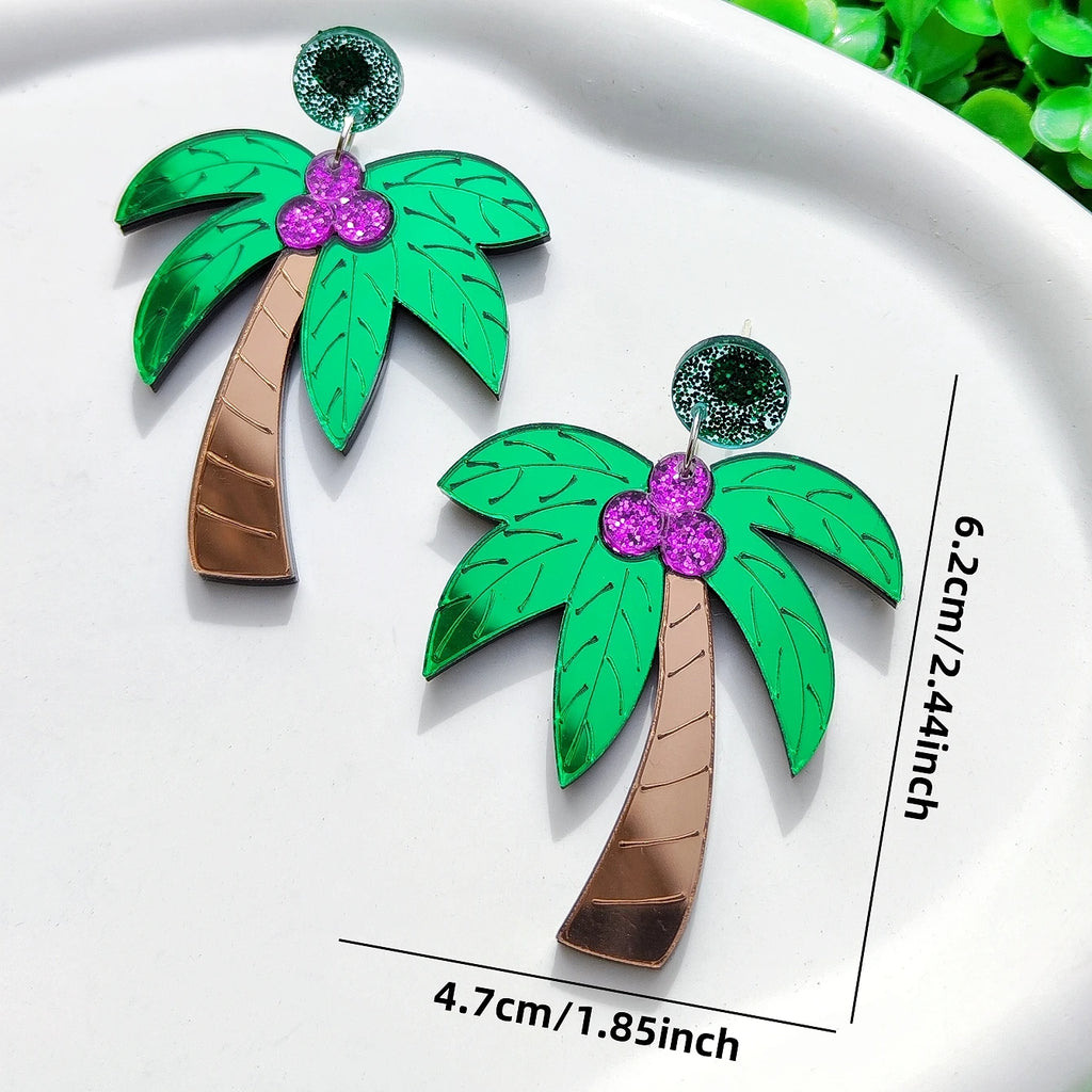 Pendientes grandes de colores palmera