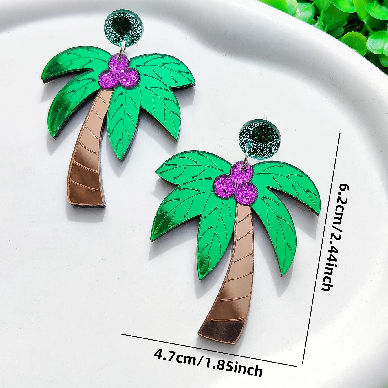 Pendientes grandes de colores palmera