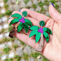 Pendientes grandes de colores palmera verde
