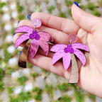 Pendientes grandes de colores palmera rosa