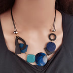 Collar Colgante Asimétrico de Estilo Bohemio azul