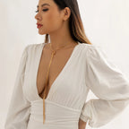 Collar largo de escote con nudo para mujer