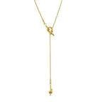 Collar de escote con colgante de lazo diseño dorado