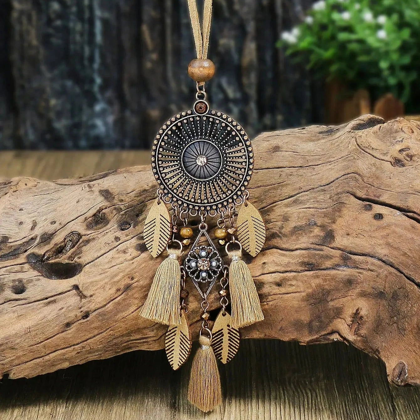 Collar colgante de estilo étnico con flecos estilo 1