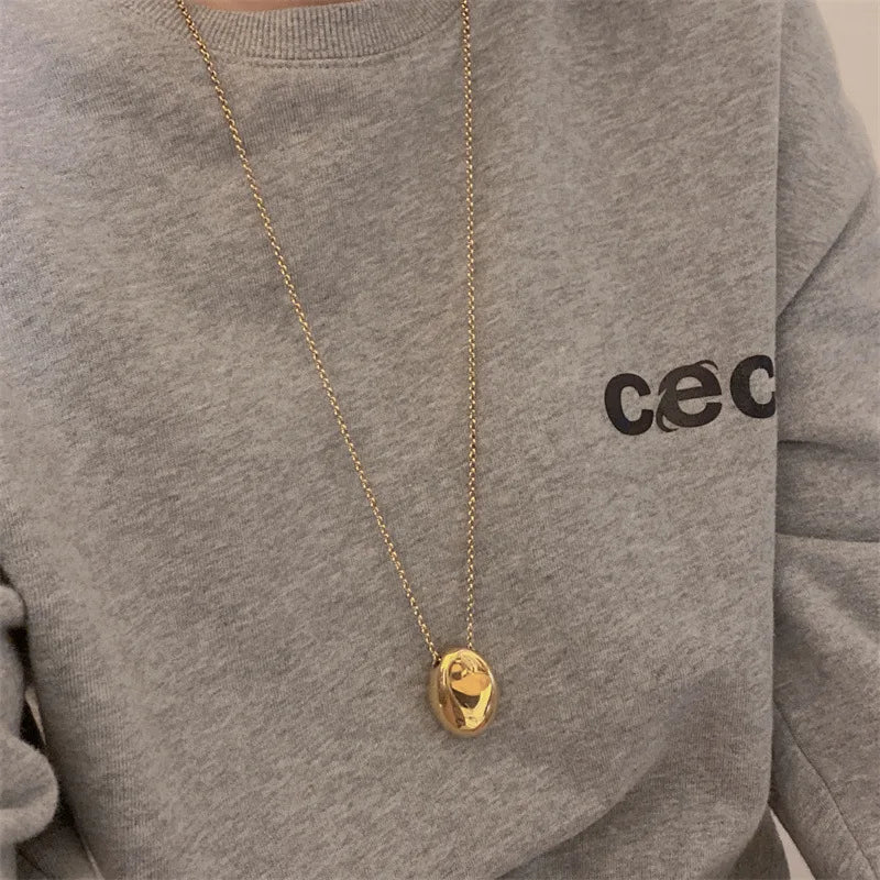 Collar largo colgante gran gota de agua oro