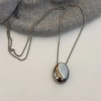 Collar largo colgante gran gota de agua plata