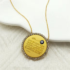 Collar largo para mujer con colgante amuleto Ayatul Kursi árabe islámico musulmán
