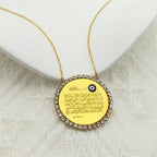 Collar largo para mujer con colgante amuleto Ayatul Kursi árabe islámico musulmán