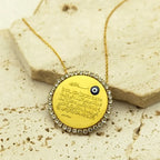 Collar largo para mujer con colgante amuleto Ayatul Kursi árabe islámico musulmán