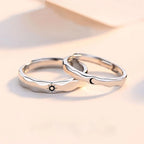 Juego de 2 Anillos para Parejas Anillo Sol y Luna Romántico