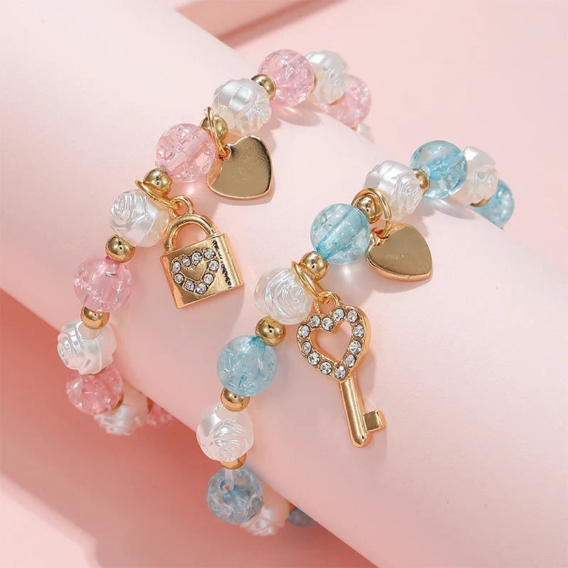 Lote de 2 pulseras llave y candado