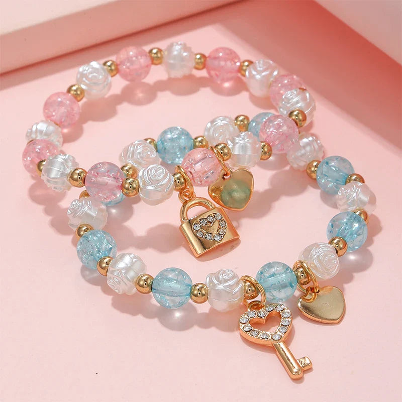 Lote de 2 pulseras llave y candado