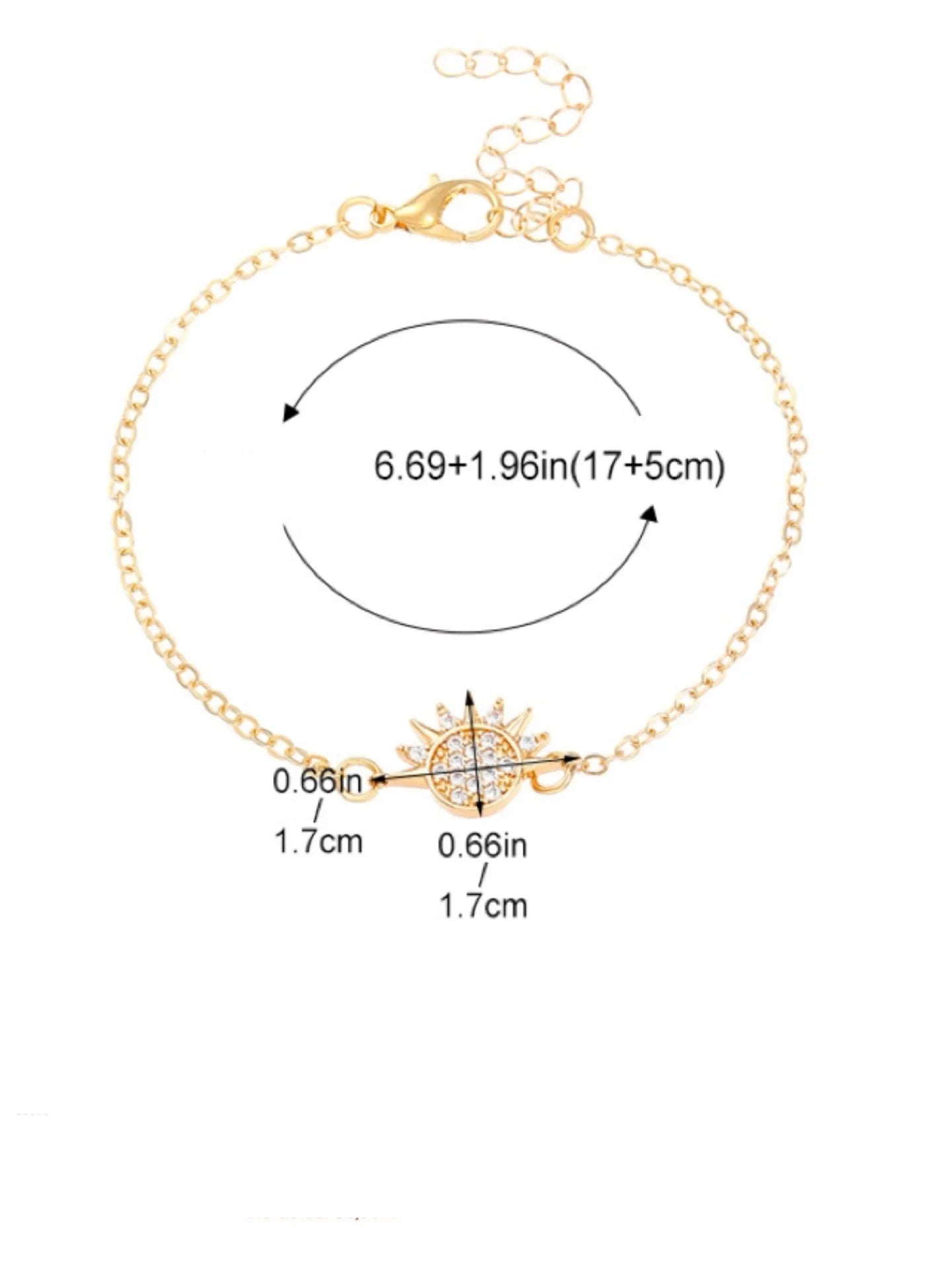 Juego de 2 Pulseras Luna o Sol en Circonio para Pareja
