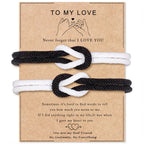 Lote de 2 pulseras de nudo para pareja blanco y negro