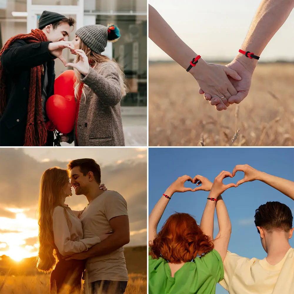 Lote de 2 pulseras de nudo para pareja
