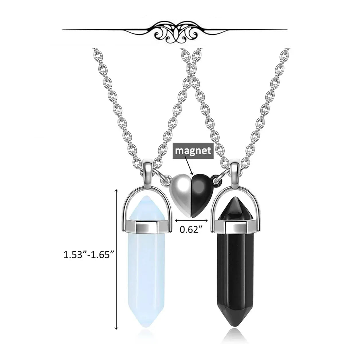 Lote de 2 Collares con Colgante de Piedra para Pareja