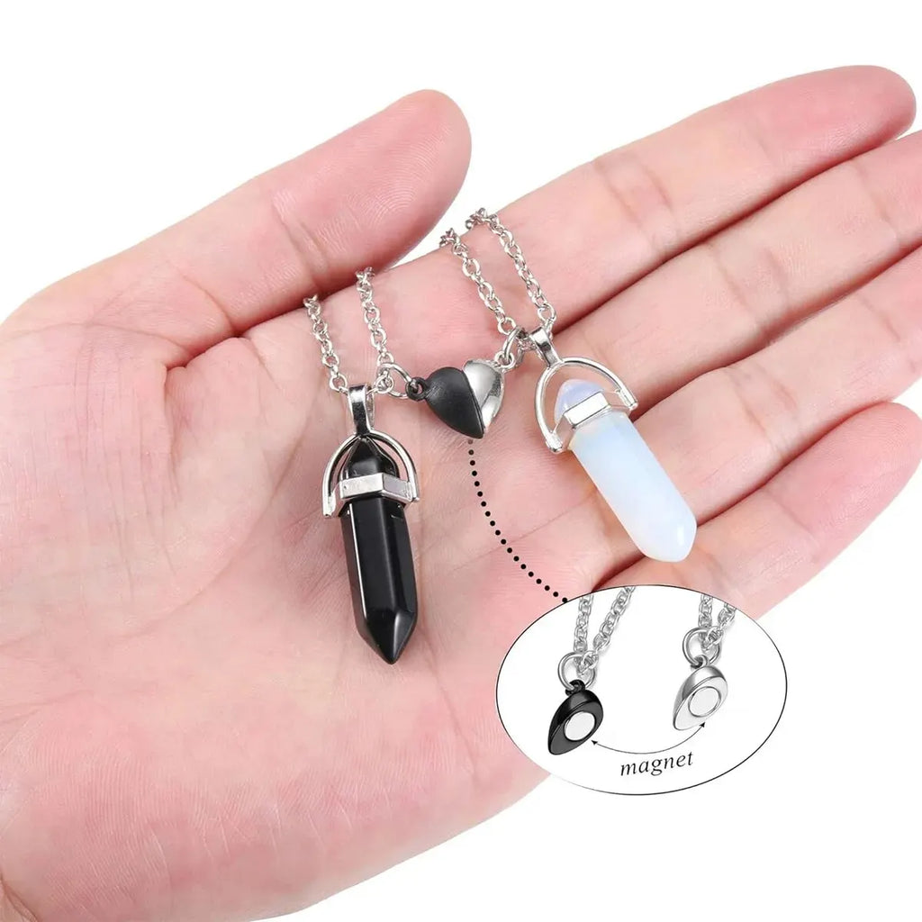 Lote de 2 Collares con Colgante de Piedra para Pareja 