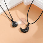 Juego de 2 Collares con Colgante Luminoso de Luna o Sol para Pareja