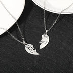 Juego de 2 Collares con Colgantes de Medio Corazón "Te Amo" para Pareja de Enamorados