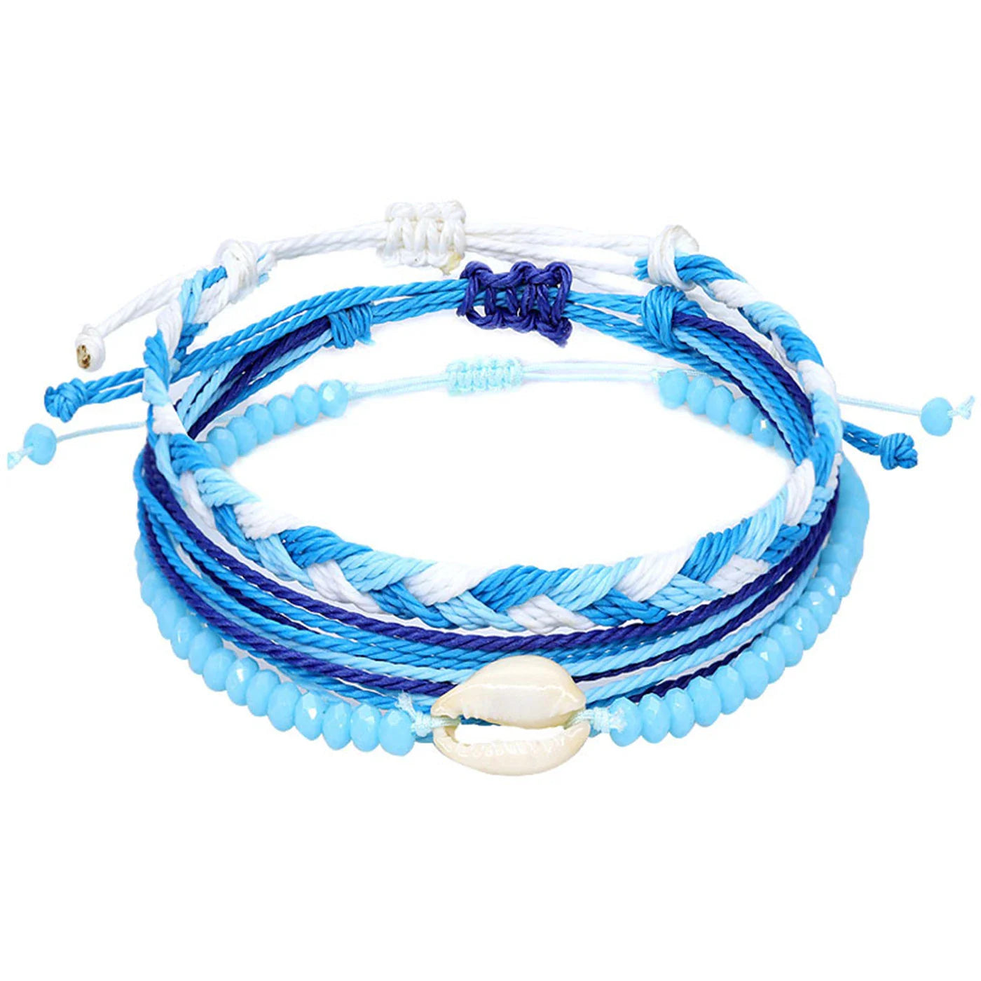 Lote de 3 pulseras brasileñas de colores impermeables azul turquesa