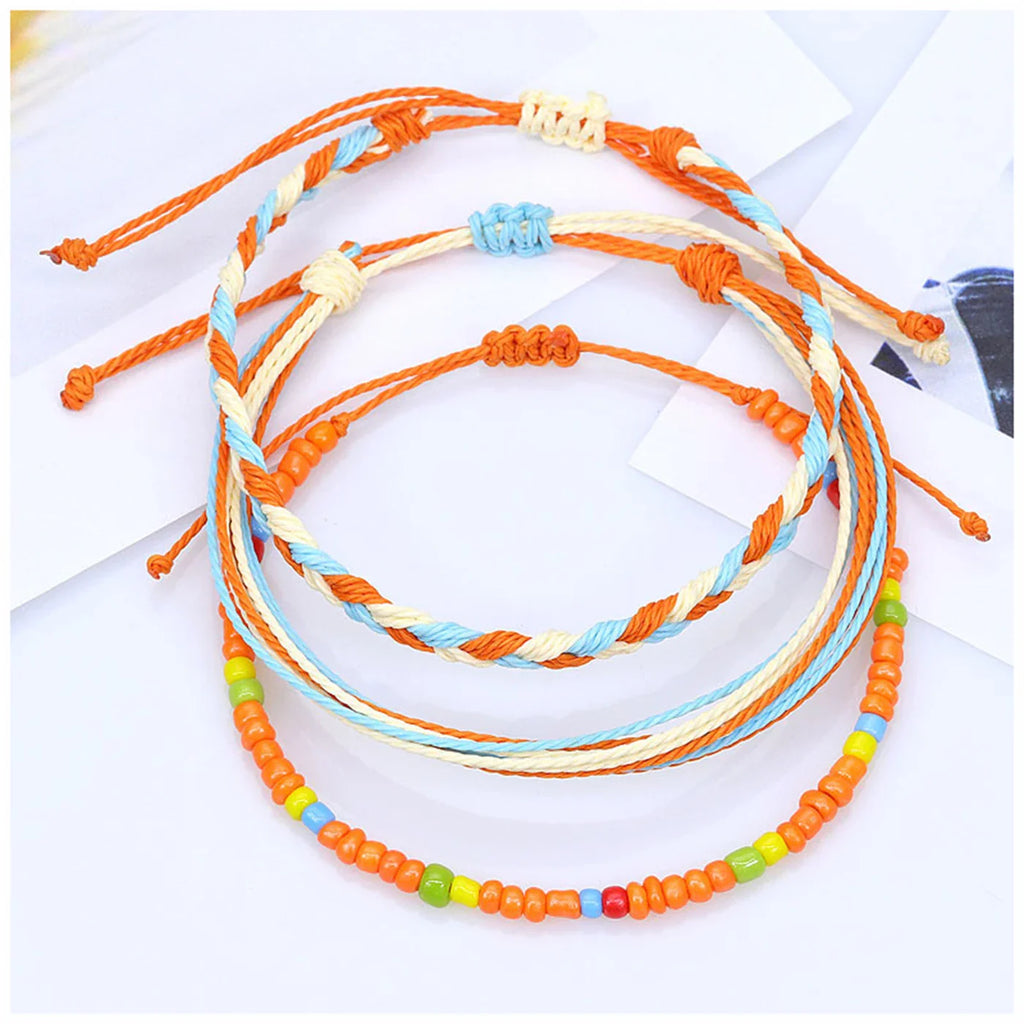 Lote de 3 pulseras brasileñas de colores impermeables