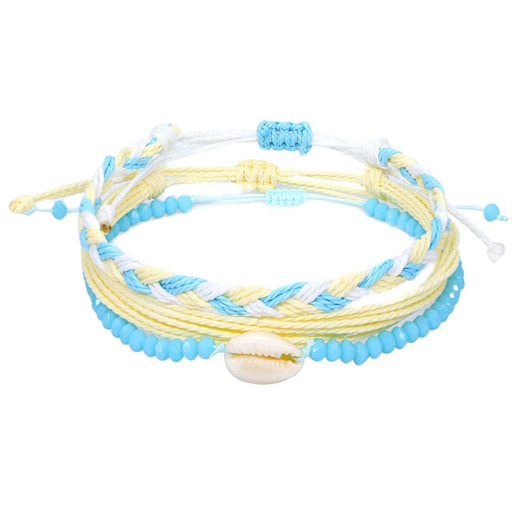 Lote de 3 pulseras brasileñas de colores impermeables amarillo