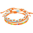 Lote de 3 pulseras brasileñas de colores impermeables naranja
