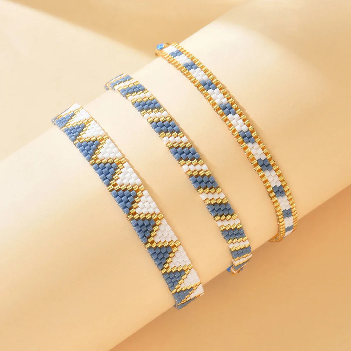 Lote de 3 pulseras brasileñas finas de trenzado tradicional