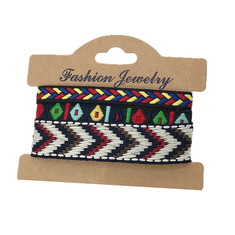 Lote de 3 pulseras brasileñas de estilo étnico hechas a mano azul y gris