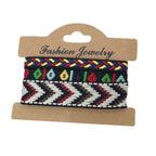 Lote de 3 pulseras brasileñas de estilo étnico hechas a mano azul y gris