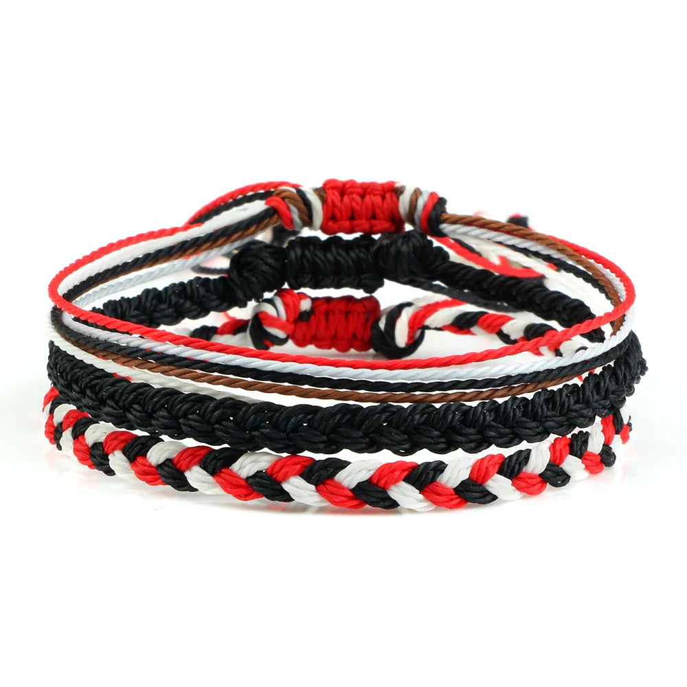 Lote de 3 pulseras brasileñas trenzadas multicolores 