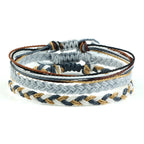 Lote de 3 pulseras brasileñas tejidas impermeables gris