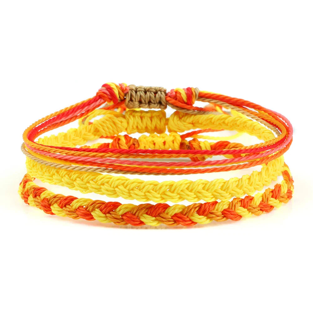 Lote de 3 pulseras brasileñas trenzadas multicolores 
