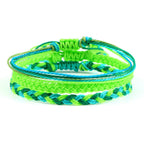 Lote de 3 pulseras brasileñas tejidas impermeables verde 
