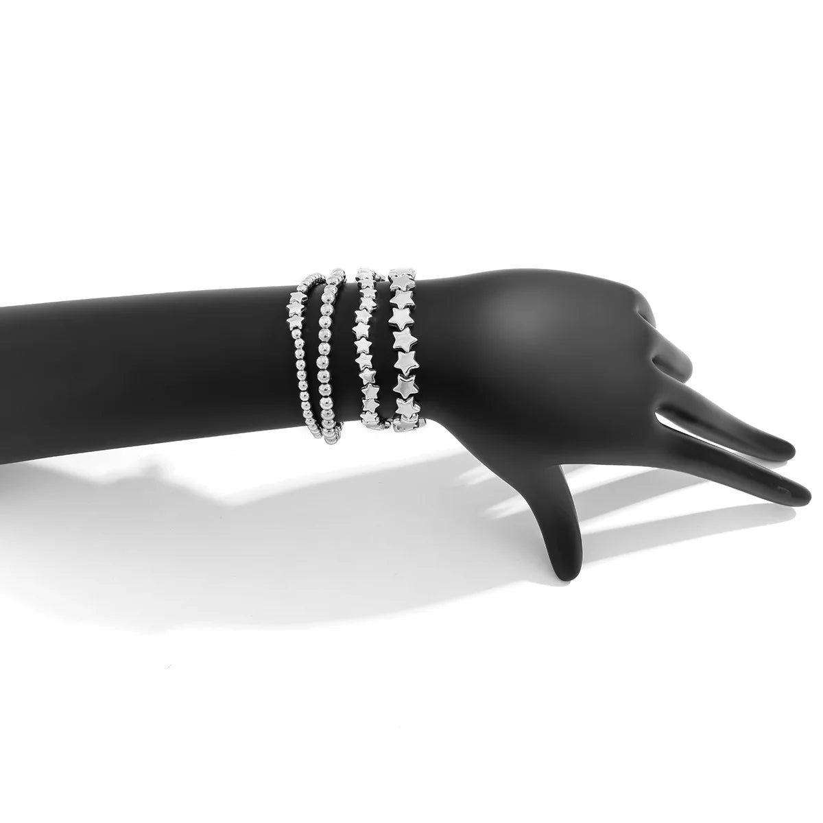 Lote de 4 Pulseras Estrellas plata