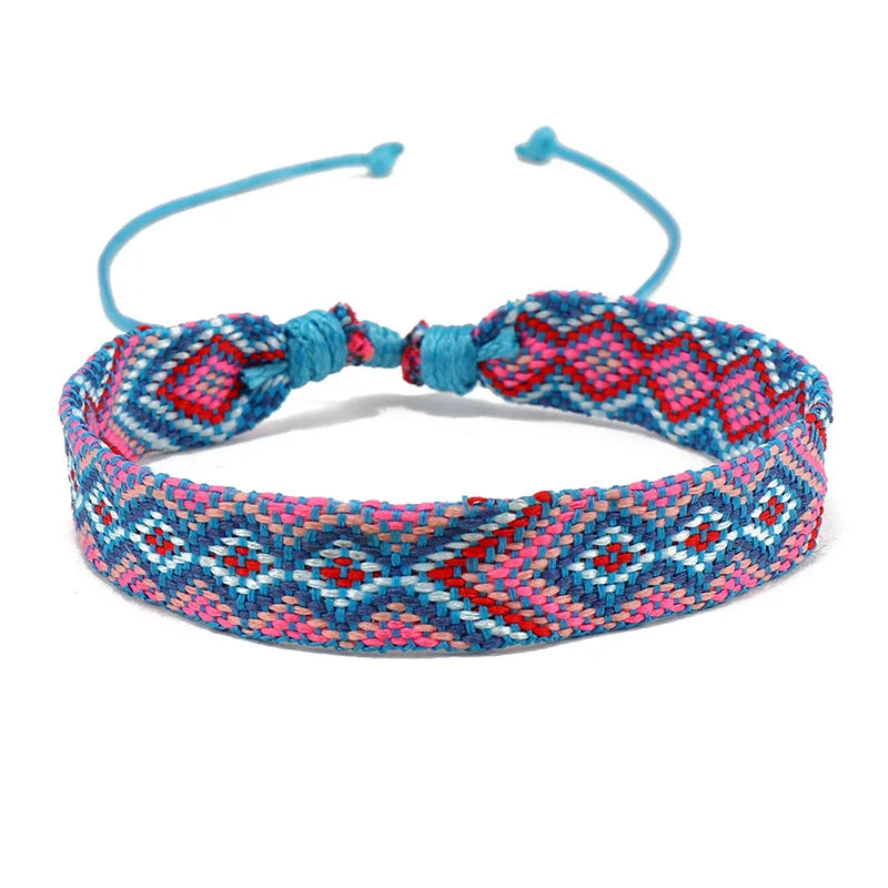 Lote de 8 pulseras brasileñas con motivos geométricos