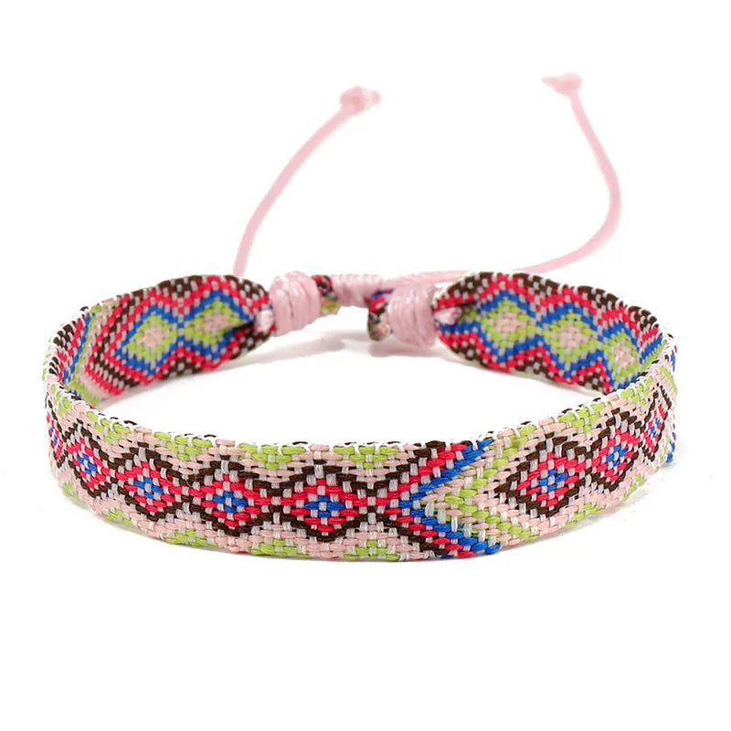 Lote de 8 pulseras brasileñas con motivos geométricos
