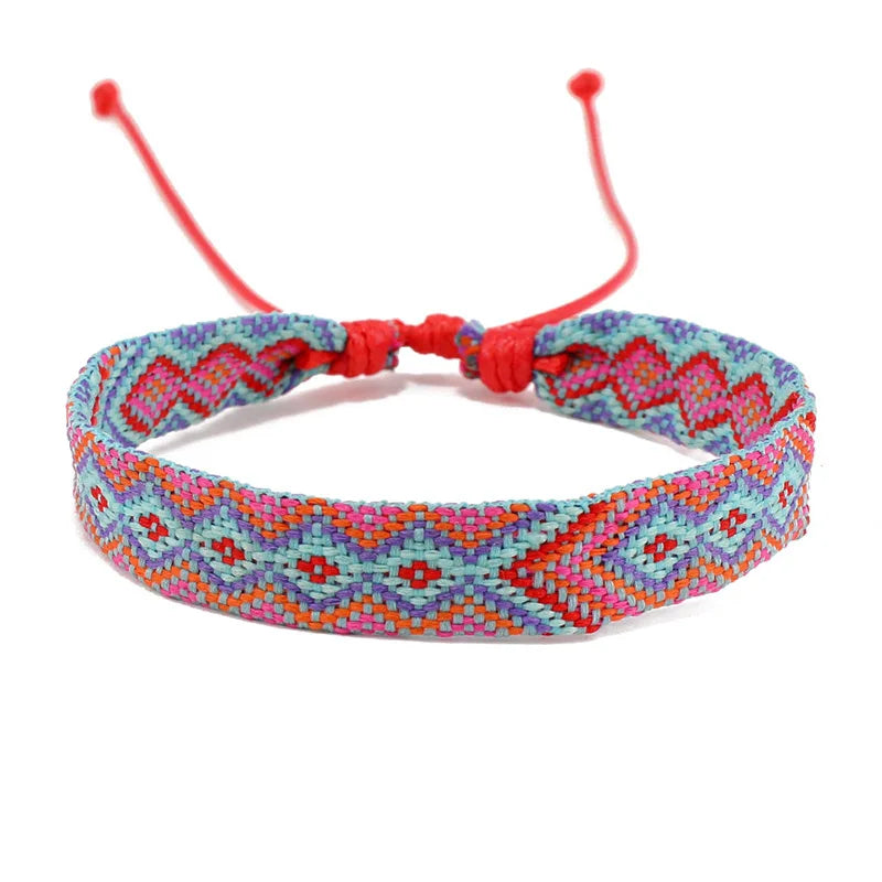 Lote de 8 pulseras brasileñas con motivos geométricos