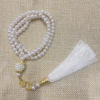 Misbaha 99 Perlas - Rosario de Oración Islámico con Borla blanco