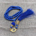 Misbaha 99 Perlas - Rosario de Oración Islámico con Borla azul