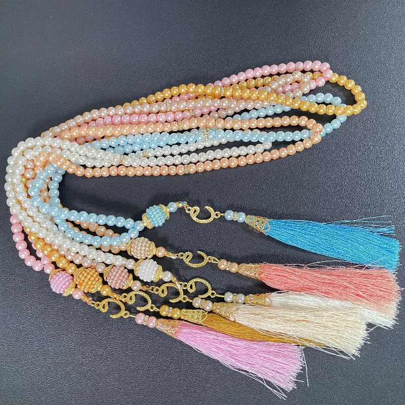 Misbaha 99 Perlas - Rosario de Oración Islámico con Borla