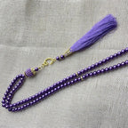 Misbaha 99 Perlas - Rosario de Oración Islámico con Borla violeta