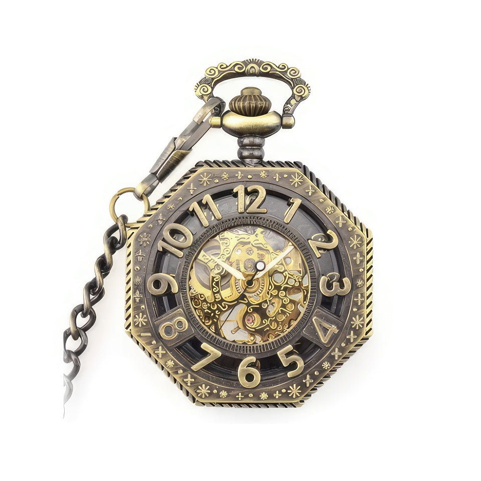 Reloj de Bolsillo Steampunk Mecánico Hombre Mujer 