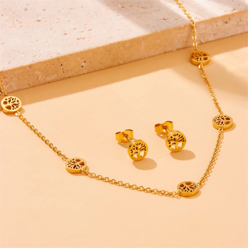 Conjunto Árbol de la Vida Collar, Pulsera y Pendientes