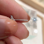 Pequeños Pendientes de Copo de Nieve de Plata para Mujer