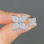 Set de 2 Anillos de Flor con Circonita plateados