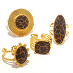 Conjunto de Anillos de Leopardo de Estilo Étnico