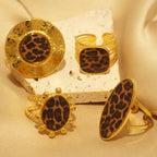 Conjunto de Anillos de Leopardo de Estilo Étnico